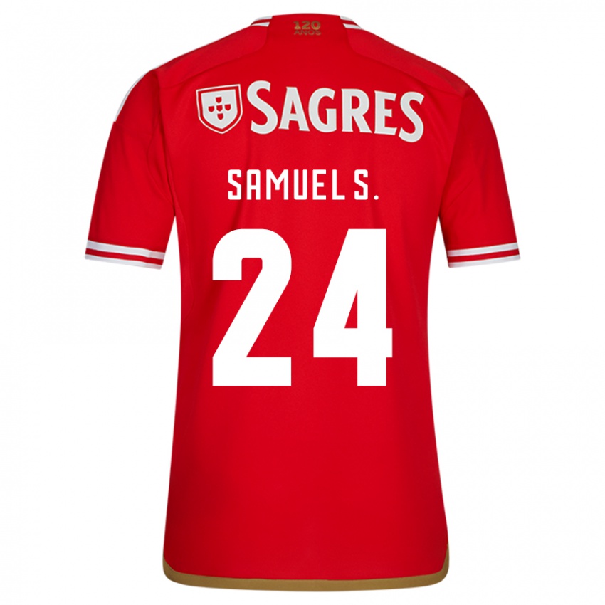 Bambino Maglia Samuel Soares #24 Rosso Kit Gara Home 2023/24 Maglietta