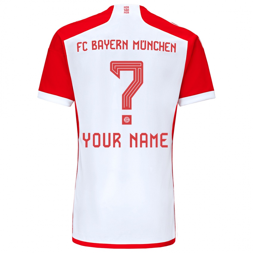 Bambino Maglia Il Tuo Nome #0 Rosso Bianco Kit Gara Home 2023/24 Maglietta