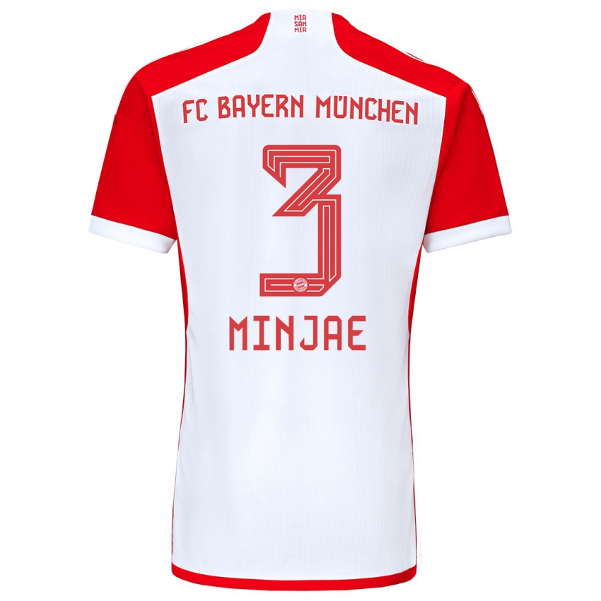 Bambino Maglia Min-Jae Kim #3 Rosso Bianco Kit Gara Home 2023/24 Maglietta