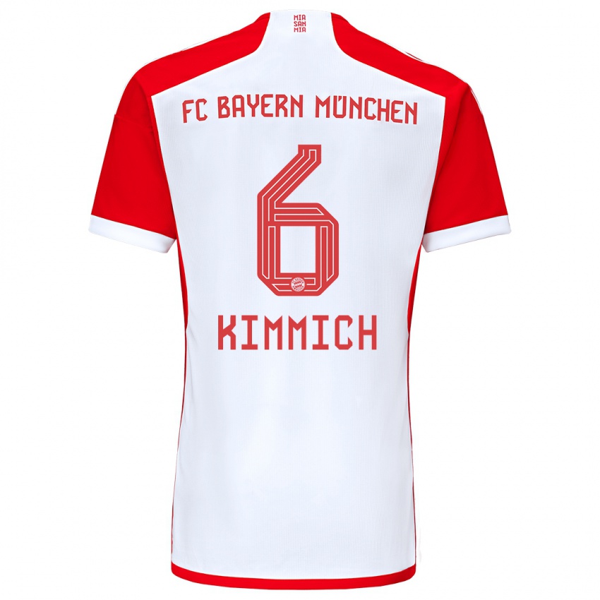 Bambino Maglia Joshua Kimmich #6 Rosso Bianco Kit Gara Home 2023/24 Maglietta