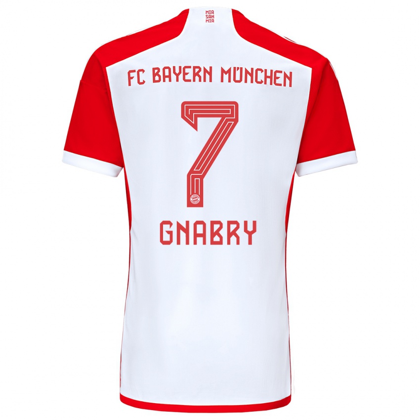 Bambino Maglia Serge Gnabry #7 Rosso Bianco Kit Gara Home 2023/24 Maglietta