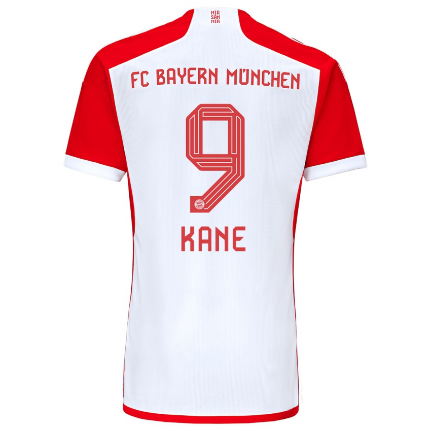 Bambino Maglia Harry Kane #9 Rosso Bianco Kit Gara Home 2023/24 Maglietta