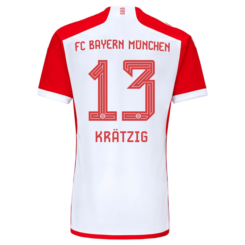 Bambino Maglia Frans Krätzig #13 Rosso Bianco Kit Gara Home 2023/24 Maglietta