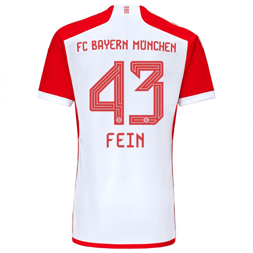 Bambino Maglia Adrian Fein #43 Rosso Bianco Kit Gara Home 2023/24 Maglietta