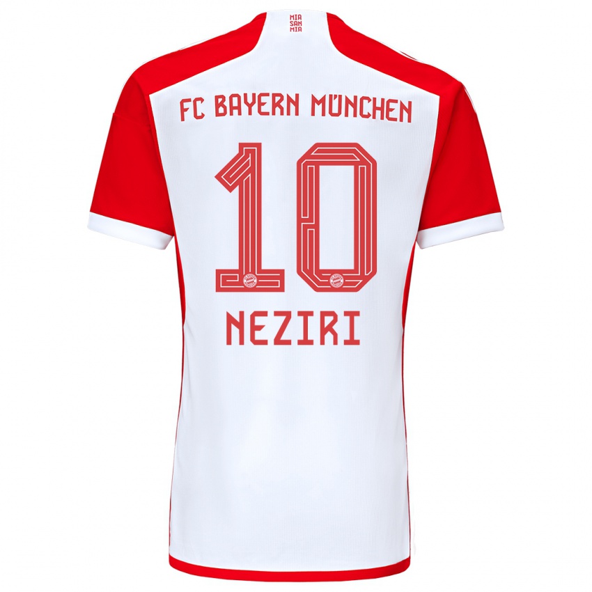 Bambino Maglia Behar Neziri #10 Rosso Bianco Kit Gara Home 2023/24 Maglietta