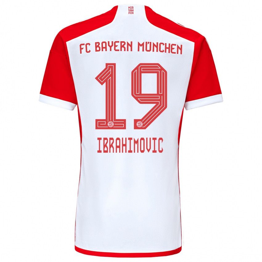 Bambino Maglia Arijon Ibrahimovic #19 Rosso Bianco Kit Gara Home 2023/24 Maglietta