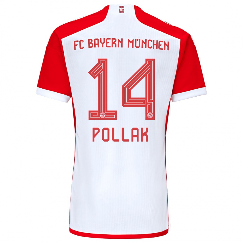 Bambino Maglia Florian Pollak #14 Rosso Bianco Kit Gara Home 2023/24 Maglietta