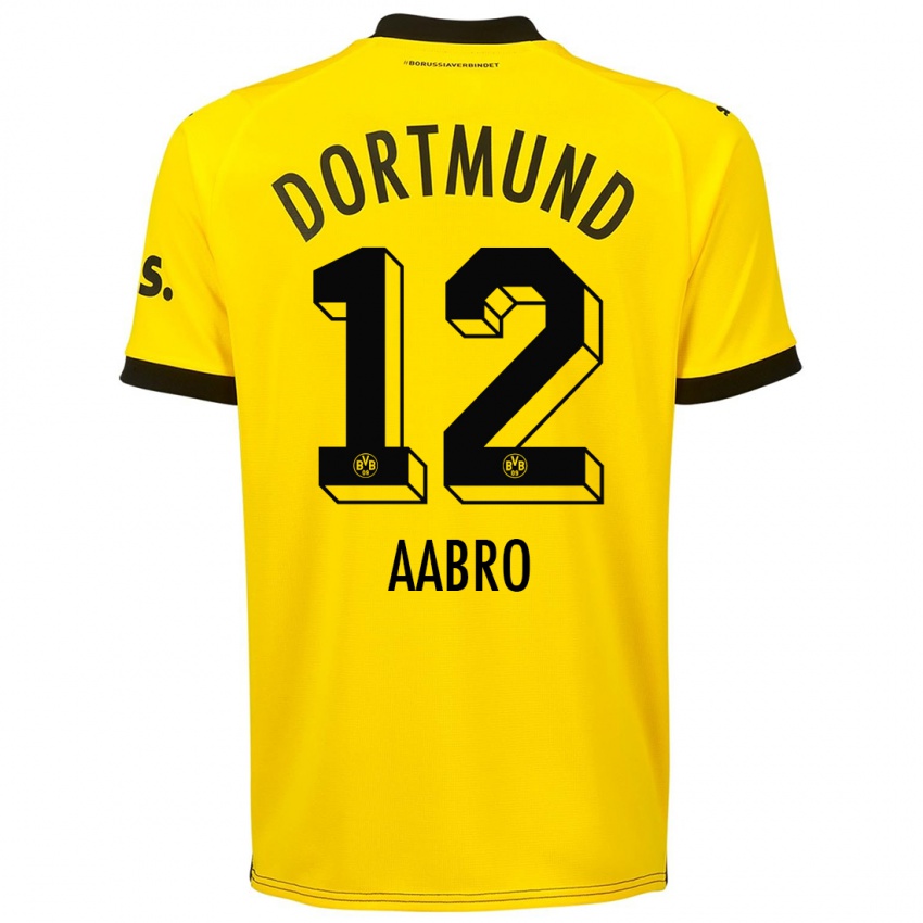 Bambino Maglia Gustav Aabro #12 Giallo Kit Gara Home 2023/24 Maglietta