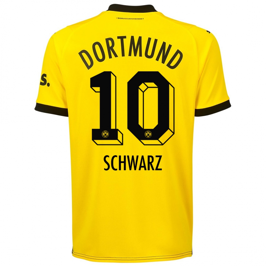 Bambino Maglia Oskar Schwarz #10 Giallo Kit Gara Home 2023/24 Maglietta