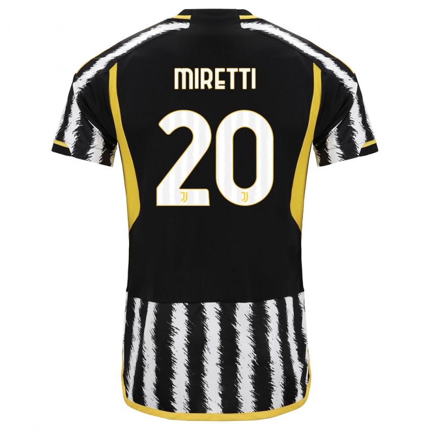 Bambino Maglia Fabio Miretti #20 Nero Bianco Kit Gara Home 2023/24 Maglietta