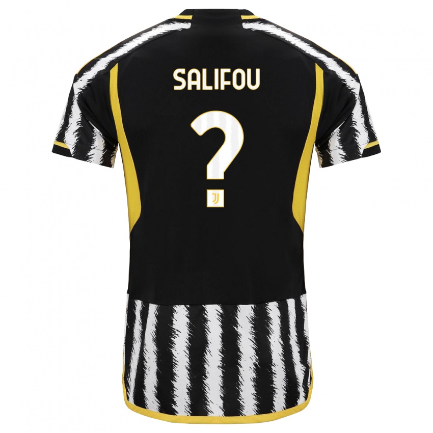 Bambino Maglia Dikeni Salifou #0 Nero Bianco Kit Gara Home 2023/24 Maglietta