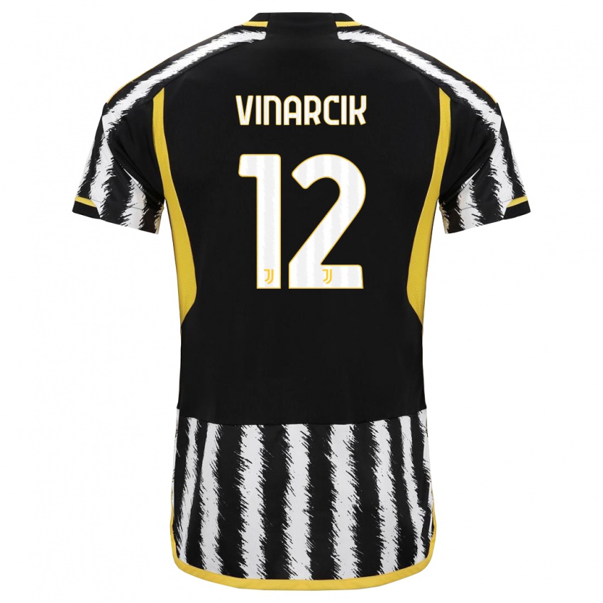 Bambino Maglia Jakub Vinarcik #12 Nero Bianco Kit Gara Home 2023/24 Maglietta