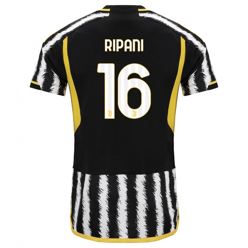 Bambino Maglia Diego Ripani #16 Nero Bianco Kit Gara Home 2023/24 Maglietta