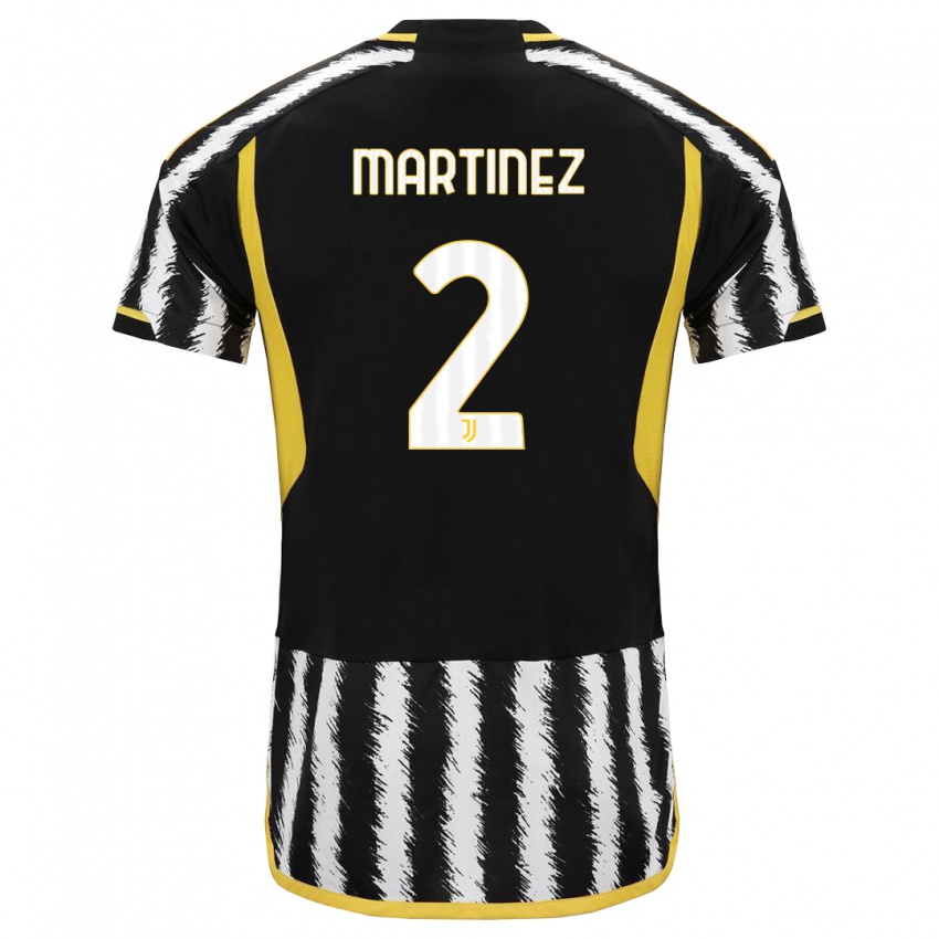 Bambino Maglia Bruno Martinez #2 Nero Bianco Kit Gara Home 2023/24 Maglietta