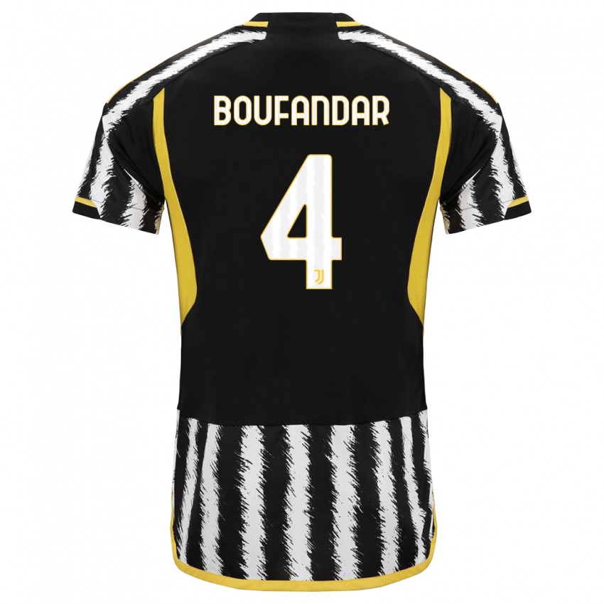 Bambino Maglia Adam Boufandar #4 Nero Bianco Kit Gara Home 2023/24 Maglietta