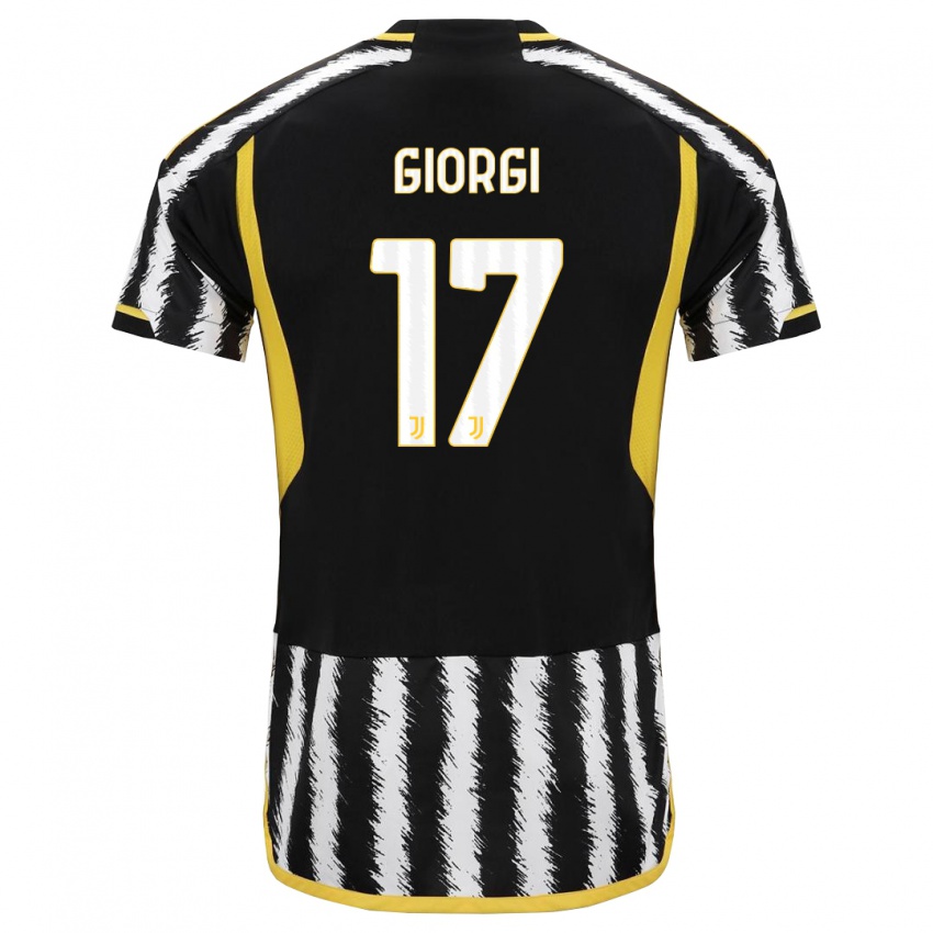 Bambino Maglia Lorenzo Giorgi #17 Nero Bianco Kit Gara Home 2023/24 Maglietta