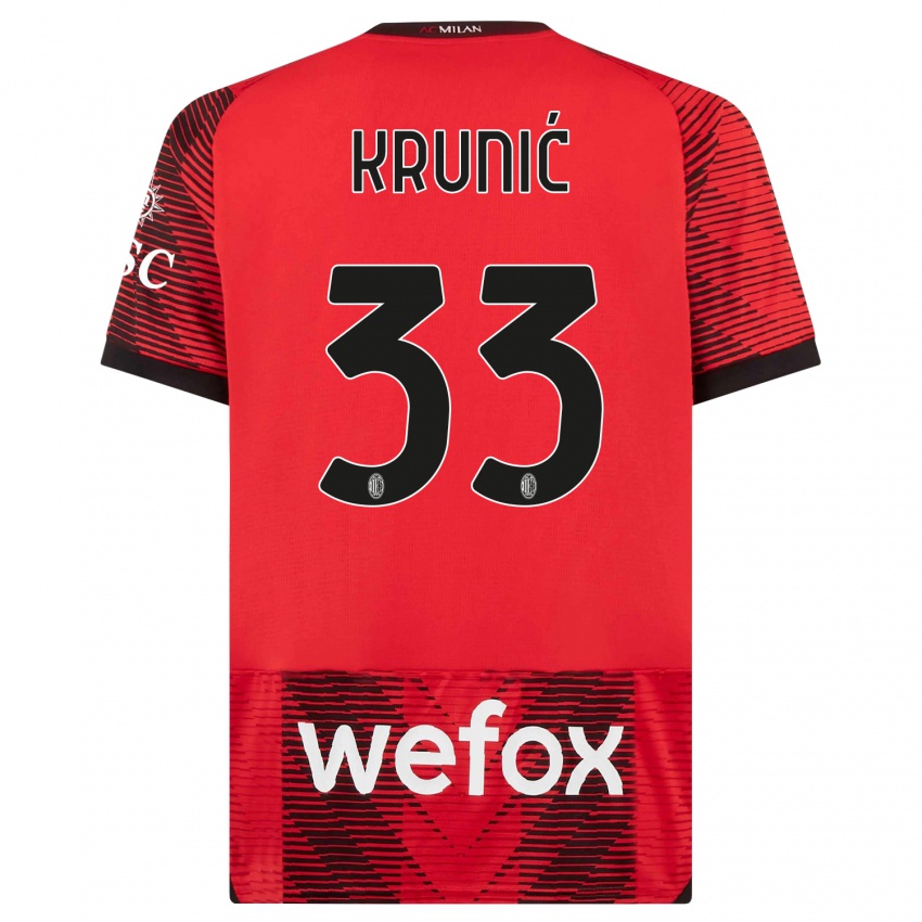 Bambino Maglia Rade Krunic #33 Rosso Nero Kit Gara Home 2023/24 Maglietta