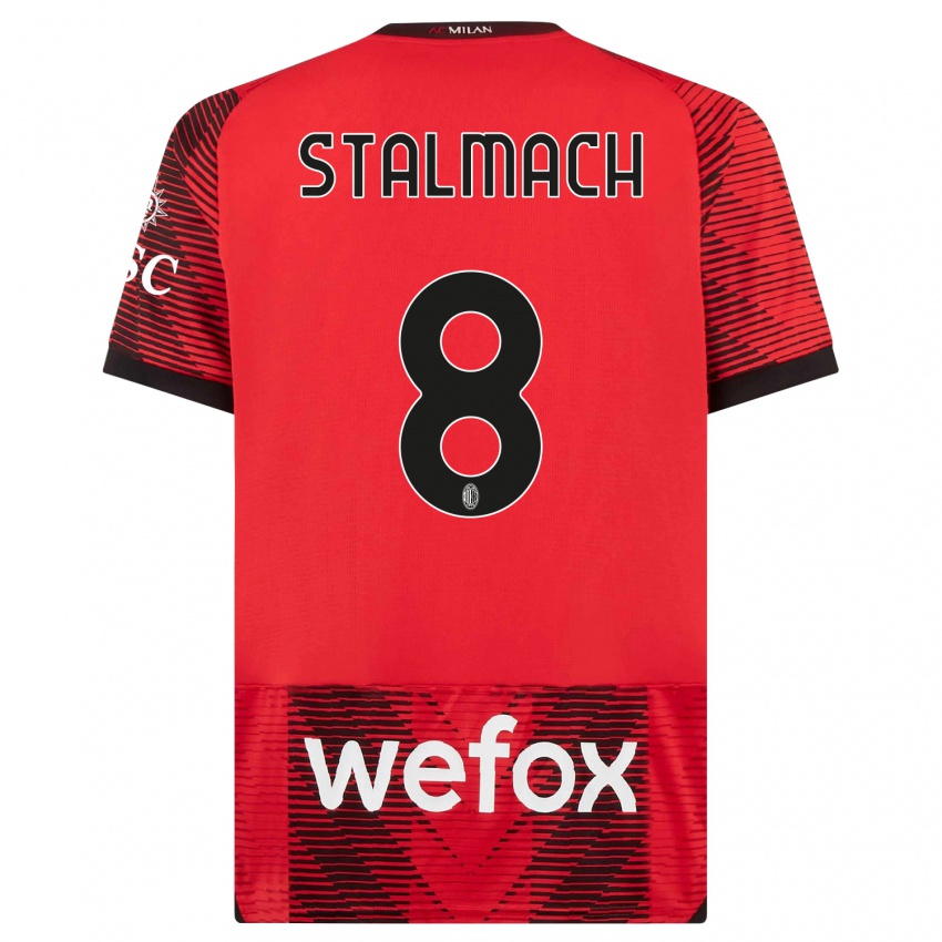 Bambino Maglia Dariusz Stalmach #8 Rosso Nero Kit Gara Home 2023/24 Maglietta