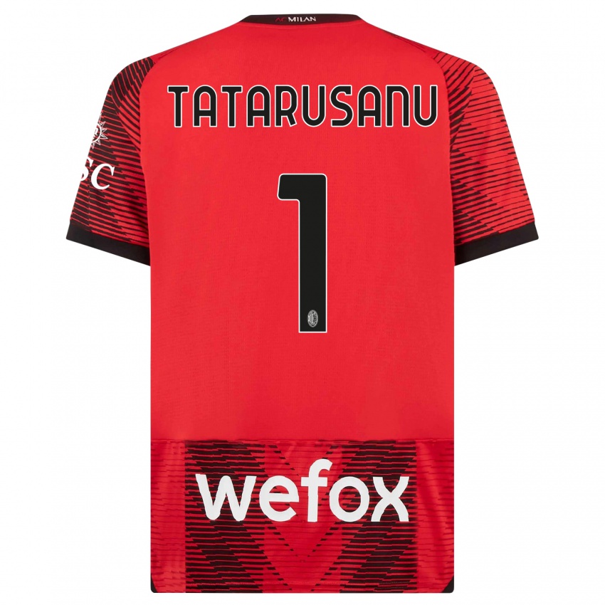 Bambino Maglia Ciprian Tatarusanu #1 Rosso Nero Kit Gara Home 2023/24 Maglietta