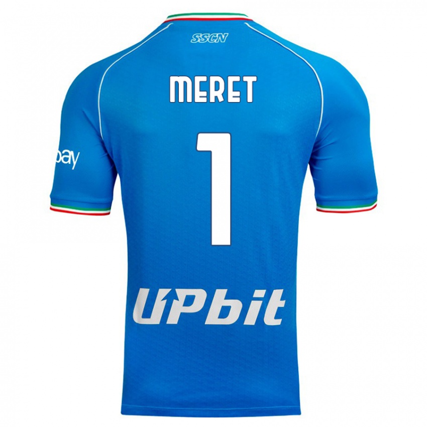 Bambino Maglia Alex Meret #1 Cielo Blu Kit Gara Home 2023/24 Maglietta