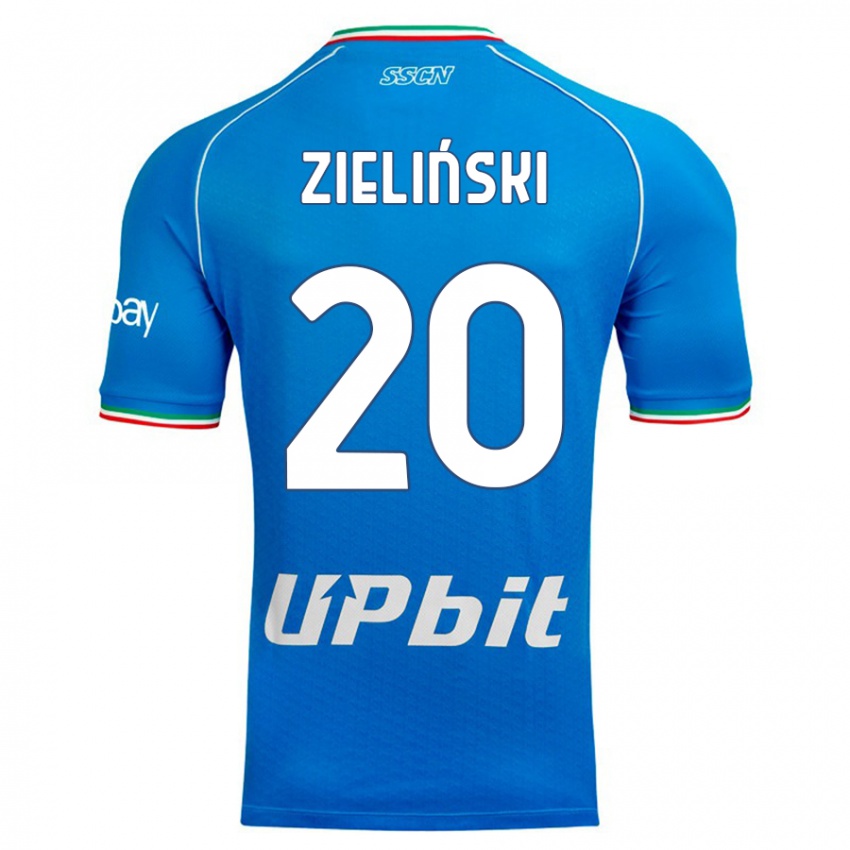 Bambino Maglia Piotr Zielinski #20 Cielo Blu Kit Gara Home 2023/24 Maglietta