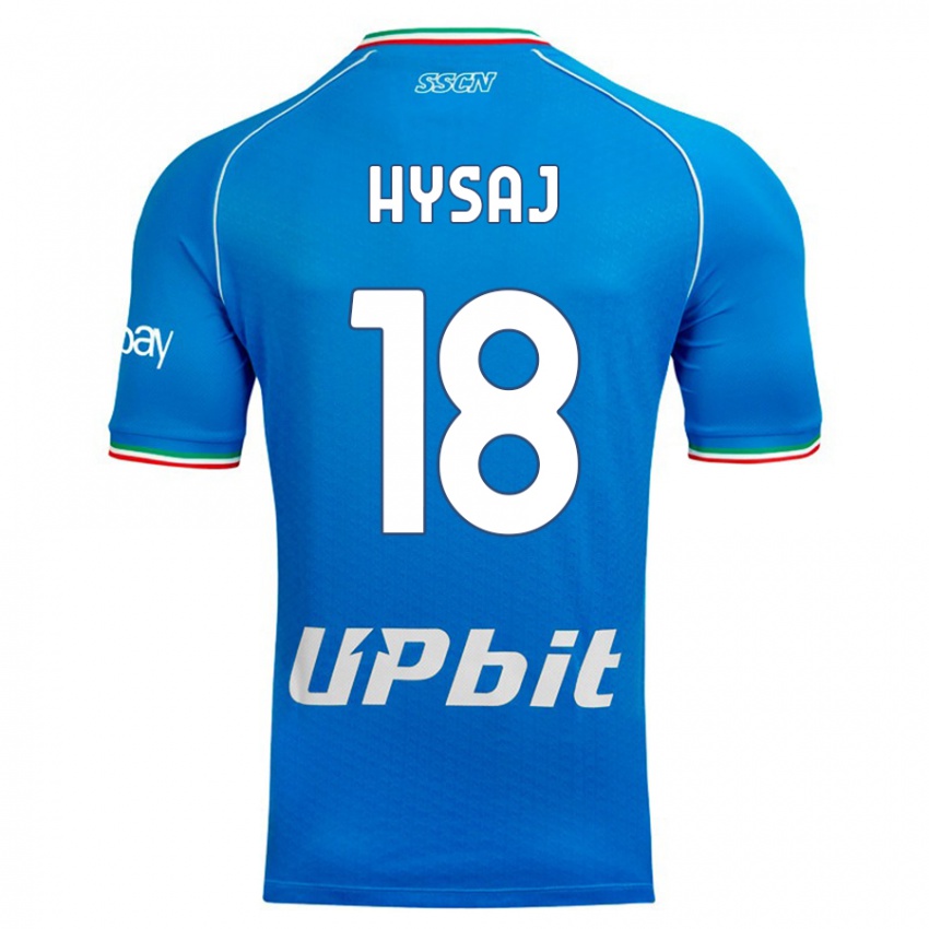 Bambino Maglia Daniel Hysaj #18 Cielo Blu Kit Gara Home 2023/24 Maglietta