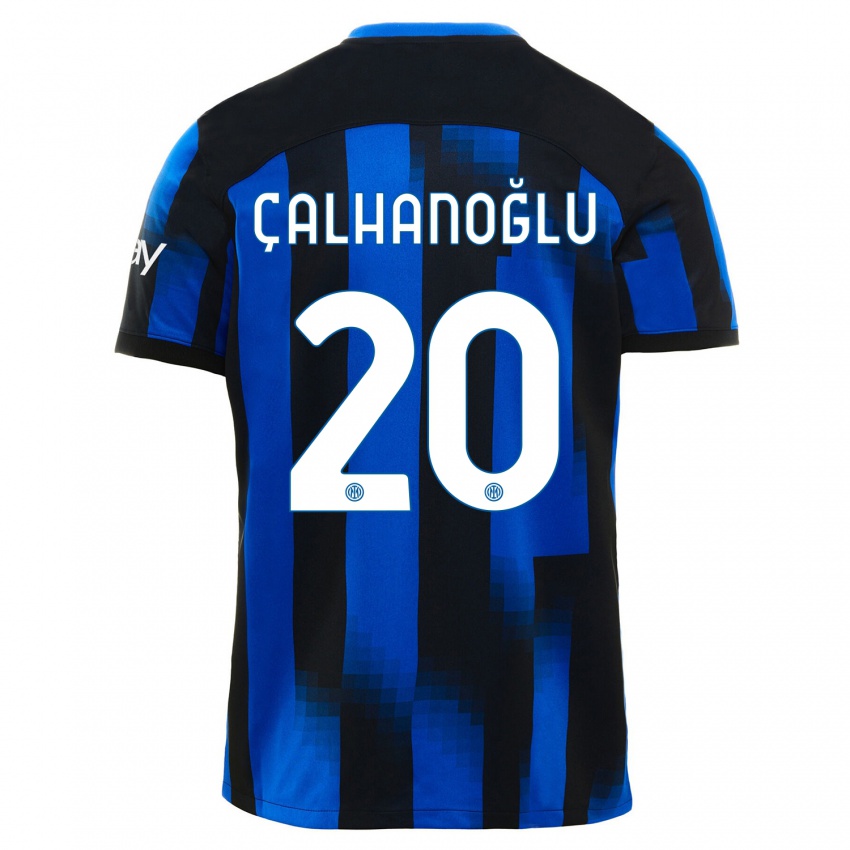 Bambino Maglia Hakan Calhanoglu #20 Nero Blu Kit Gara Home 2023/24 Maglietta