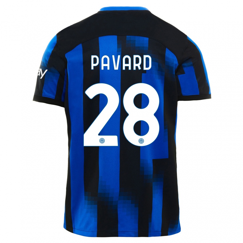 Bambino Maglia Benjamin Pavard #28 Nero Blu Kit Gara Home 2023/24 Maglietta