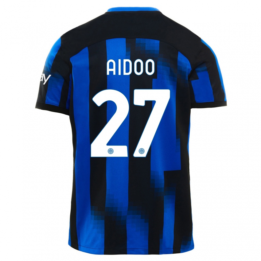 Bambino Maglia Mike Aidoo #27 Nero Blu Kit Gara Home 2023/24 Maglietta