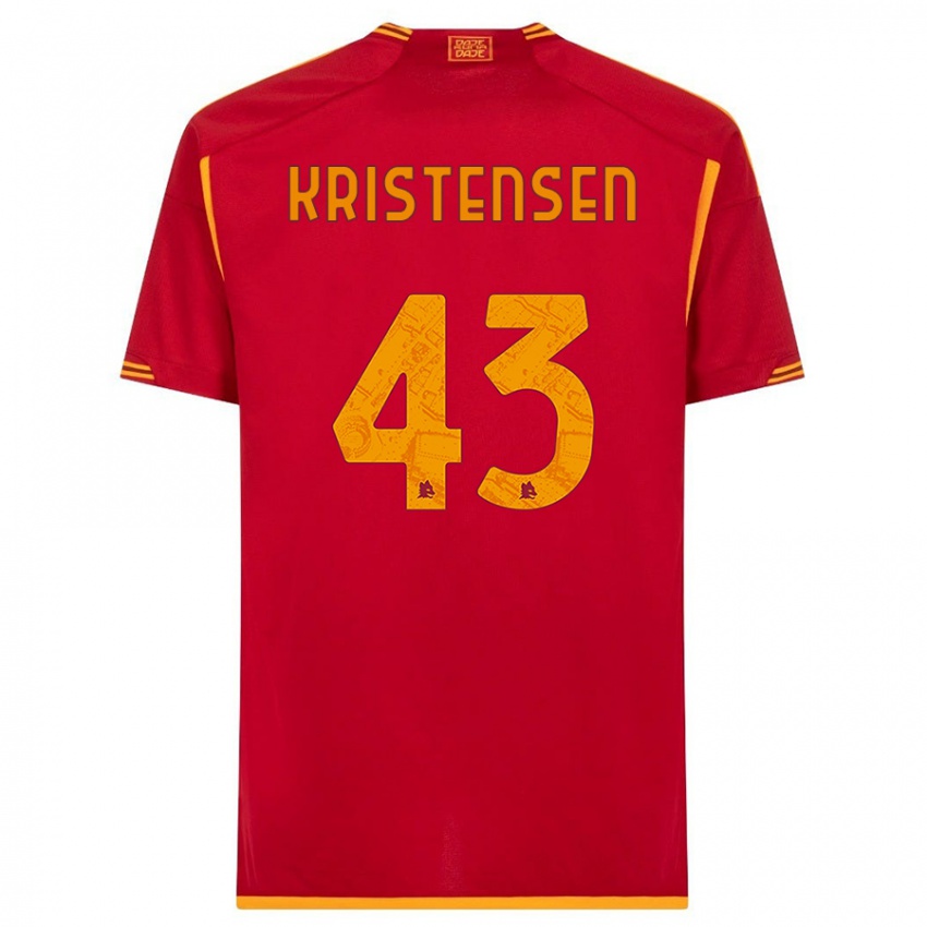 Bambino Maglia Rasmus Kristensen #43 Rosso Kit Gara Home 2023/24 Maglietta