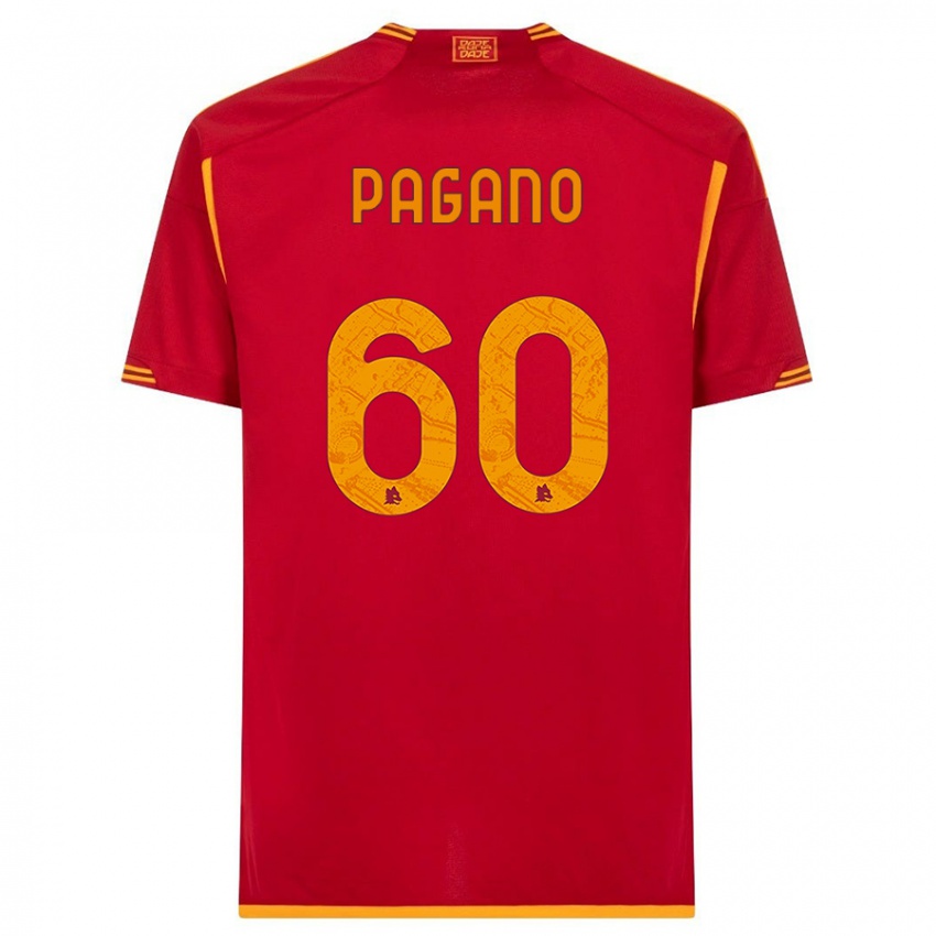 Bambino Maglia Riccardo Pagano #60 Rosso Kit Gara Home 2023/24 Maglietta