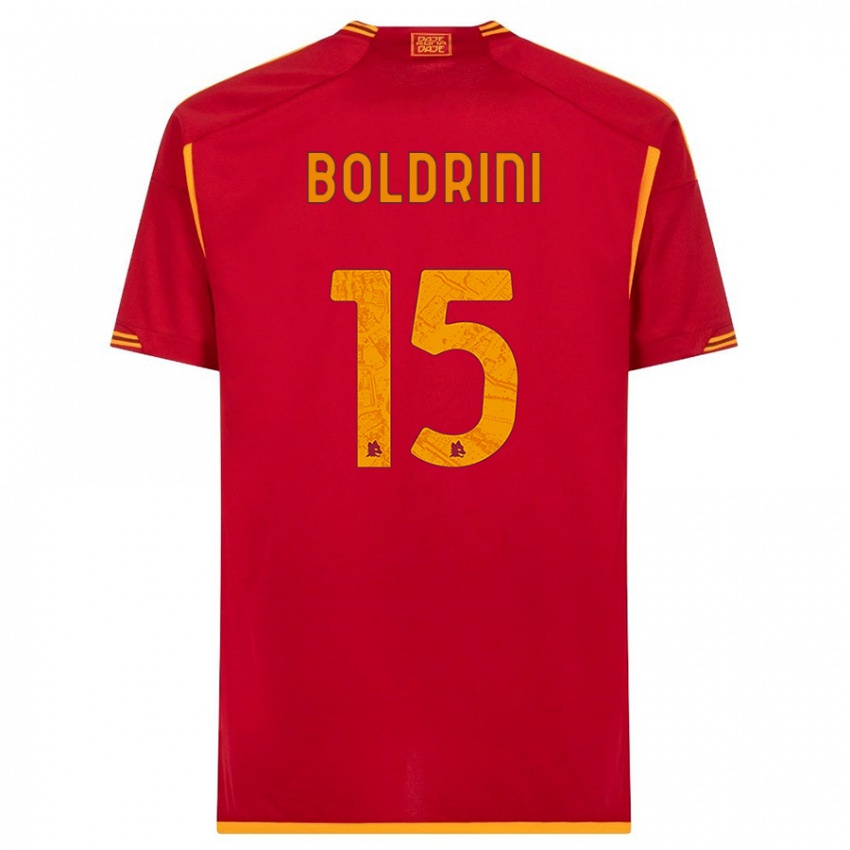 Bambino Maglia Mattia Boldrini #15 Rosso Kit Gara Home 2023/24 Maglietta