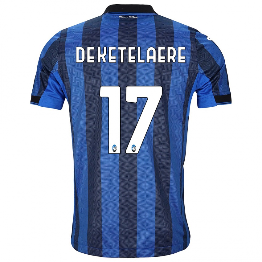 Bambino Maglia Charles De Ketelaere #17 Nero Blu Kit Gara Home 2023/24 Maglietta