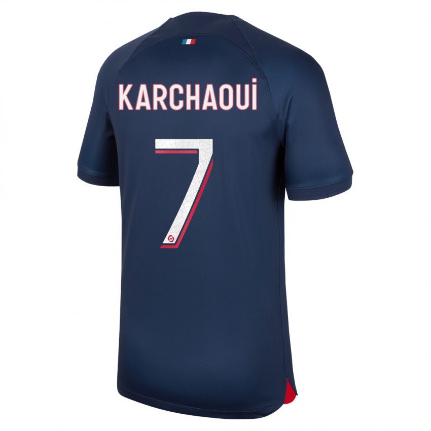 Bambino Maglia Sakina Karchaoui #7 Blu Rosso Kit Gara Home 2023/24 Maglietta