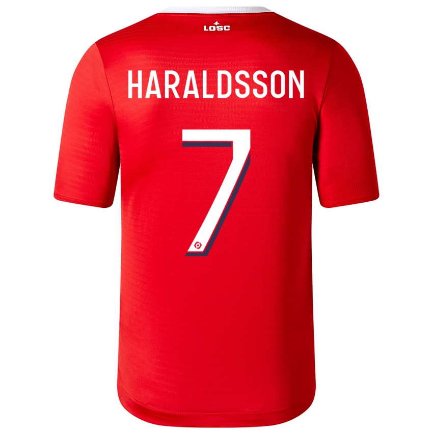 Bambino Maglia Hákon Arnar Haraldsson #7 Rosso Kit Gara Home 2023/24 Maglietta