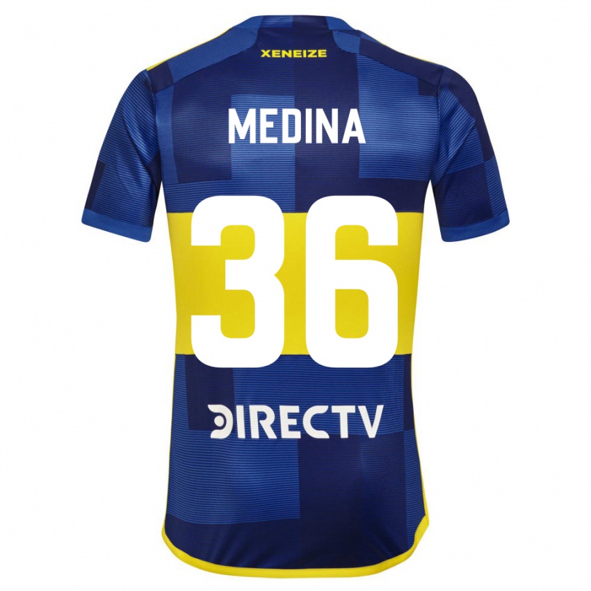 Bambino Maglia Cristian Medina #36 Blu Scuro Giallo Kit Gara Home 2023/24 Maglietta