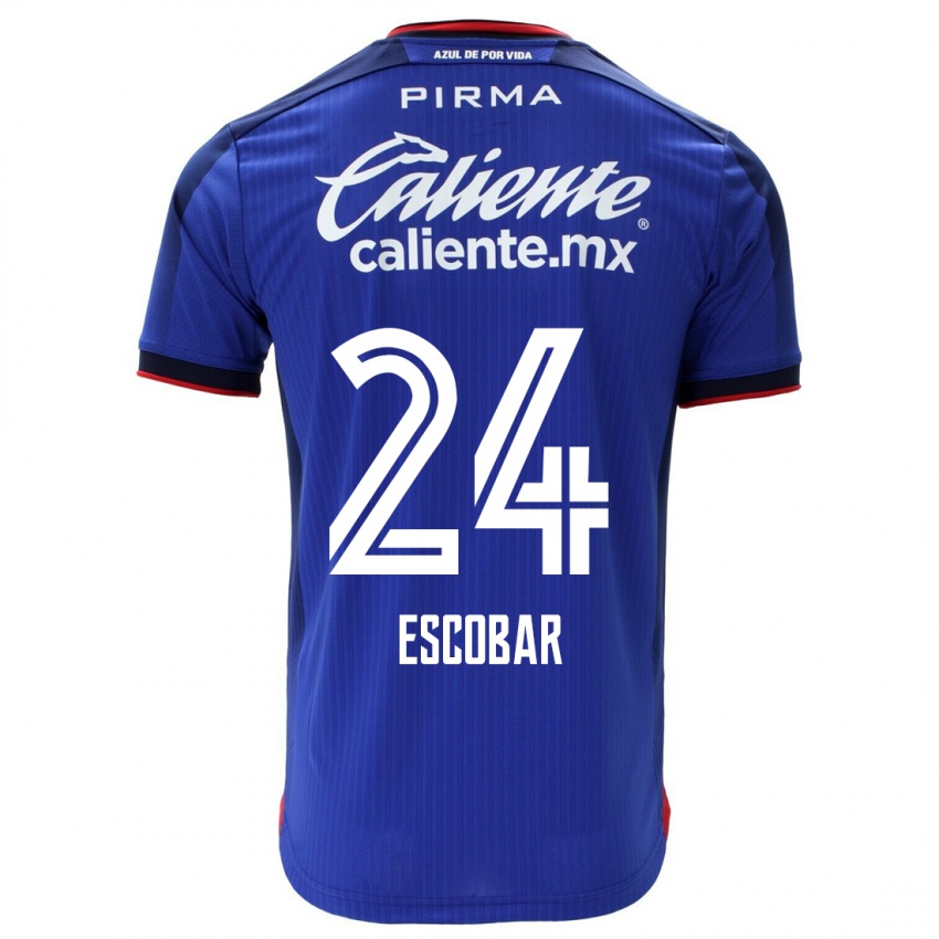 Bambino Maglia Juan Escobar #24 Blu Kit Gara Home 2023/24 Maglietta