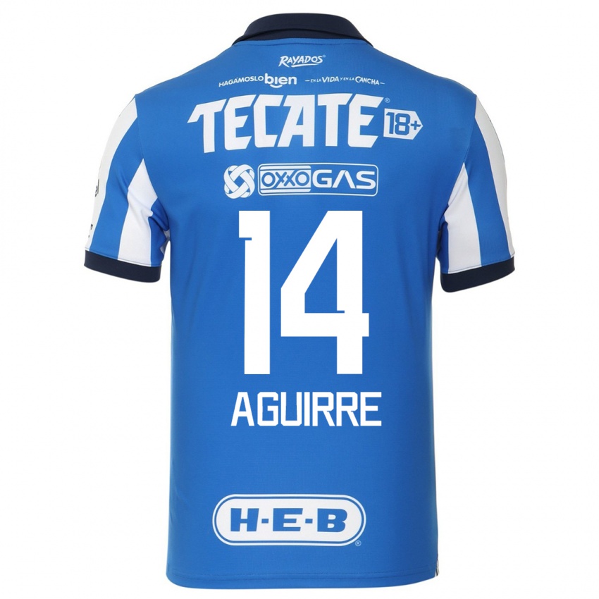 Bambino Maglia Érick Aguirre #14 Blu Bianco Kit Gara Home 2023/24 Maglietta