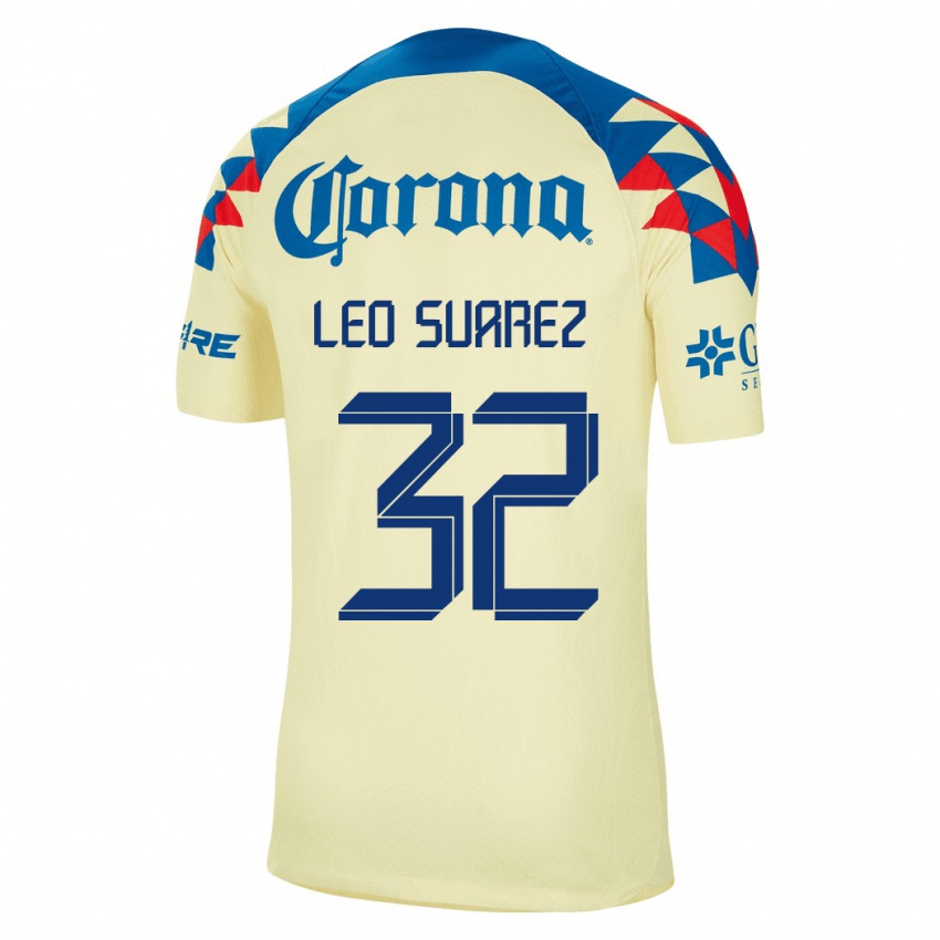 Bambino Maglia Leo Suarez #32 Giallo Kit Gara Home 2023/24 Maglietta