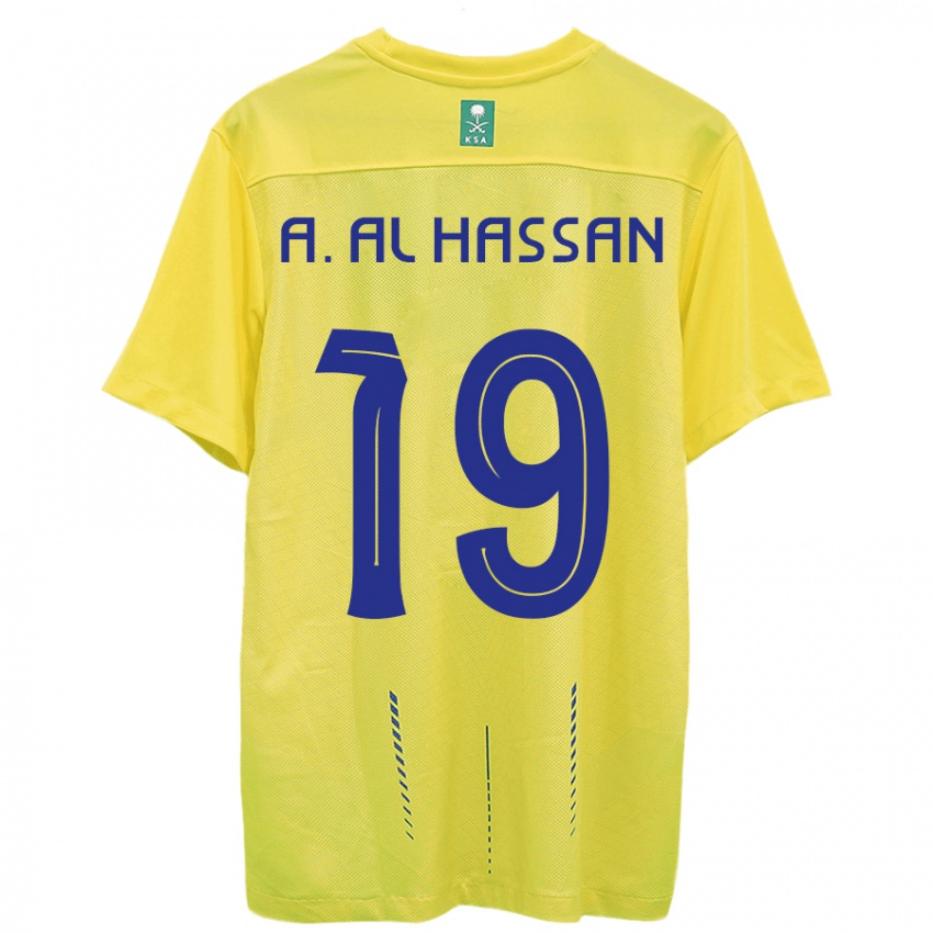 Bambino Maglia Ali Al-Hassan #19 Giallo Kit Gara Home 2023/24 Maglietta