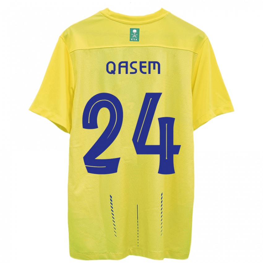 Bambino Maglia Mohammed Qasem #24 Giallo Kit Gara Home 2023/24 Maglietta