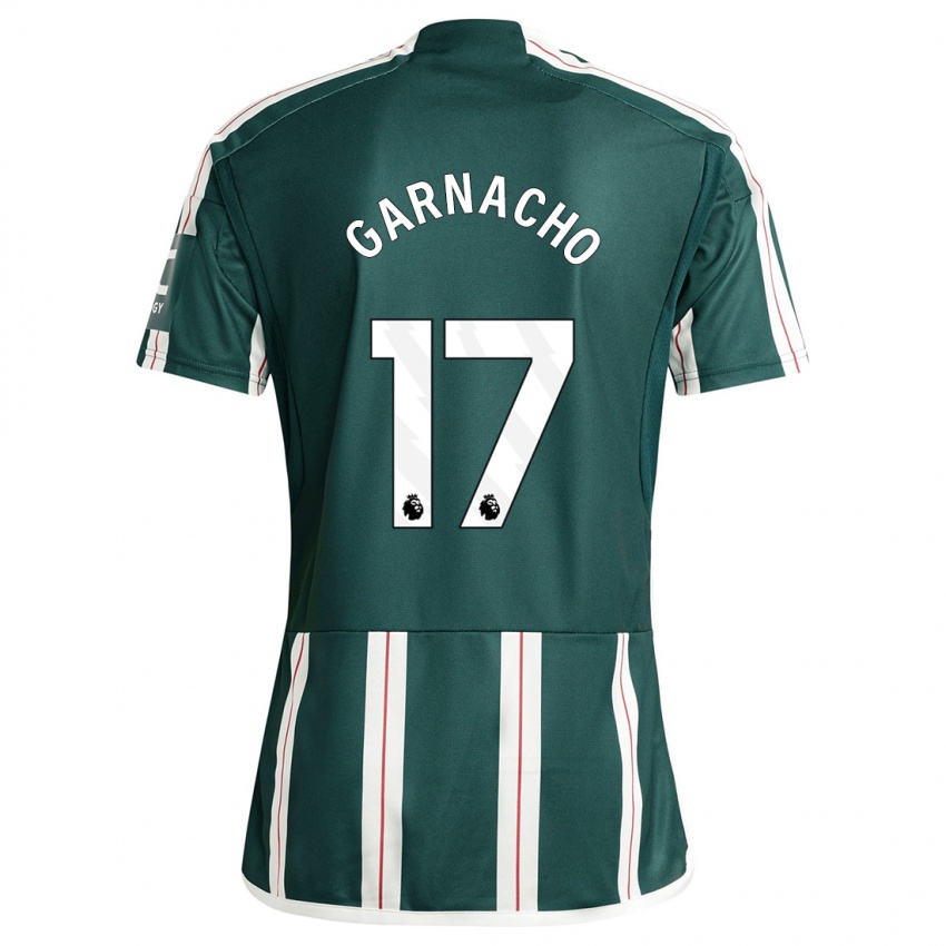 Bambino Maglia Alejandro Garnacho #17 Verde Scuro Kit Gara Away 2023/24 Maglietta