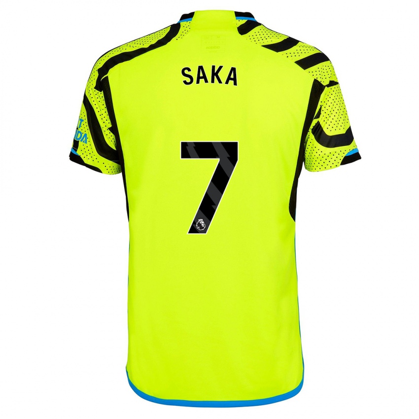 Bambino Maglia Bukayo Saka #7 Giallo Kit Gara Away 2023/24 Maglietta