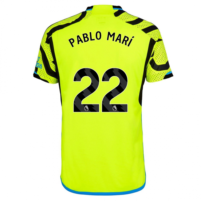 Bambino Maglia Pablo Mari #22 Giallo Kit Gara Away 2023/24 Maglietta