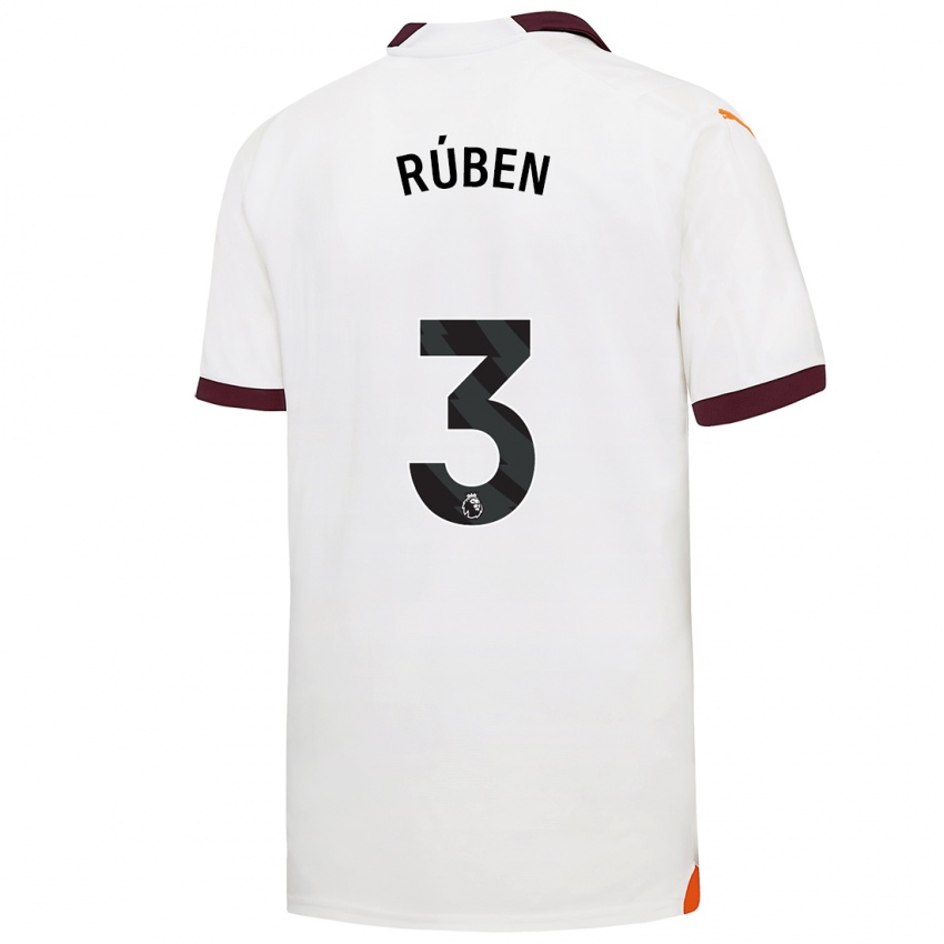 Bambino Maglia Ruben Dias #3 Bianco Kit Gara Away 2023/24 Maglietta