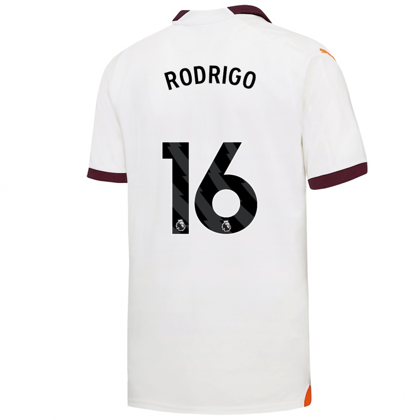 Bambino Maglia Rodrigo Hernandez #16 Bianco Kit Gara Away 2023/24 Maglietta