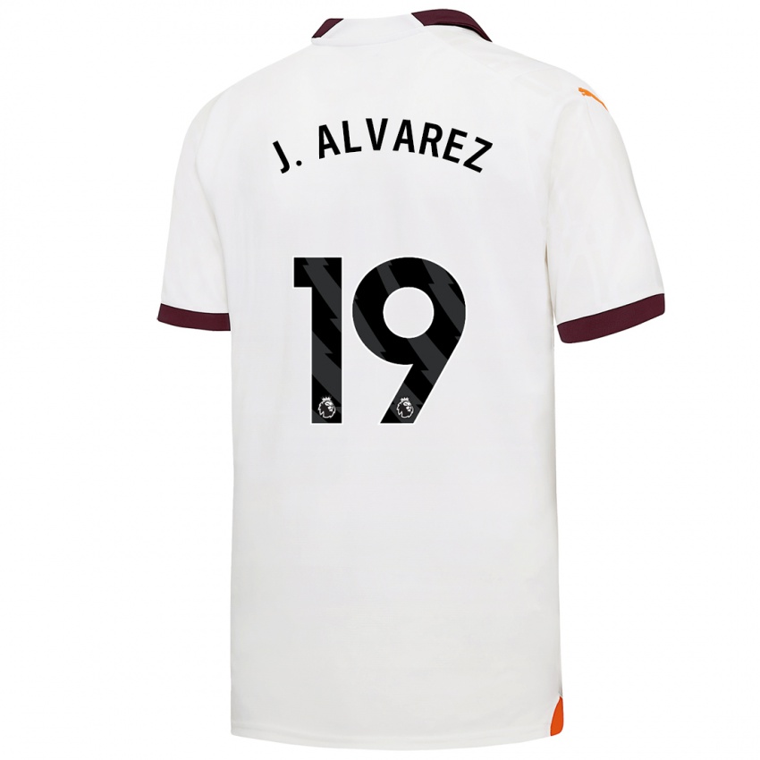 Bambino Maglia Julian Alvarez #19 Bianco Kit Gara Away 2023/24 Maglietta