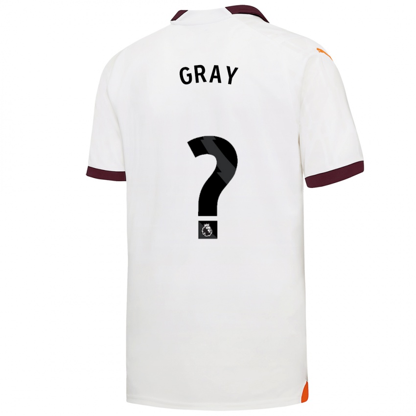 Bambino Maglia Charlie Gray #0 Bianco Kit Gara Away 2023/24 Maglietta