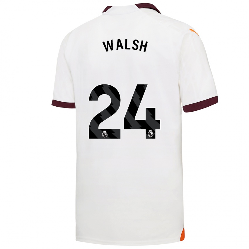 Bambino Maglia Keira Walsh #24 Bianco Kit Gara Away 2023/24 Maglietta