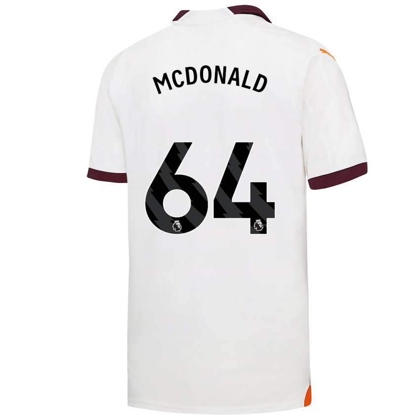 Bambino Maglia Rowan Mcdonald #64 Bianco Kit Gara Away 2023/24 Maglietta